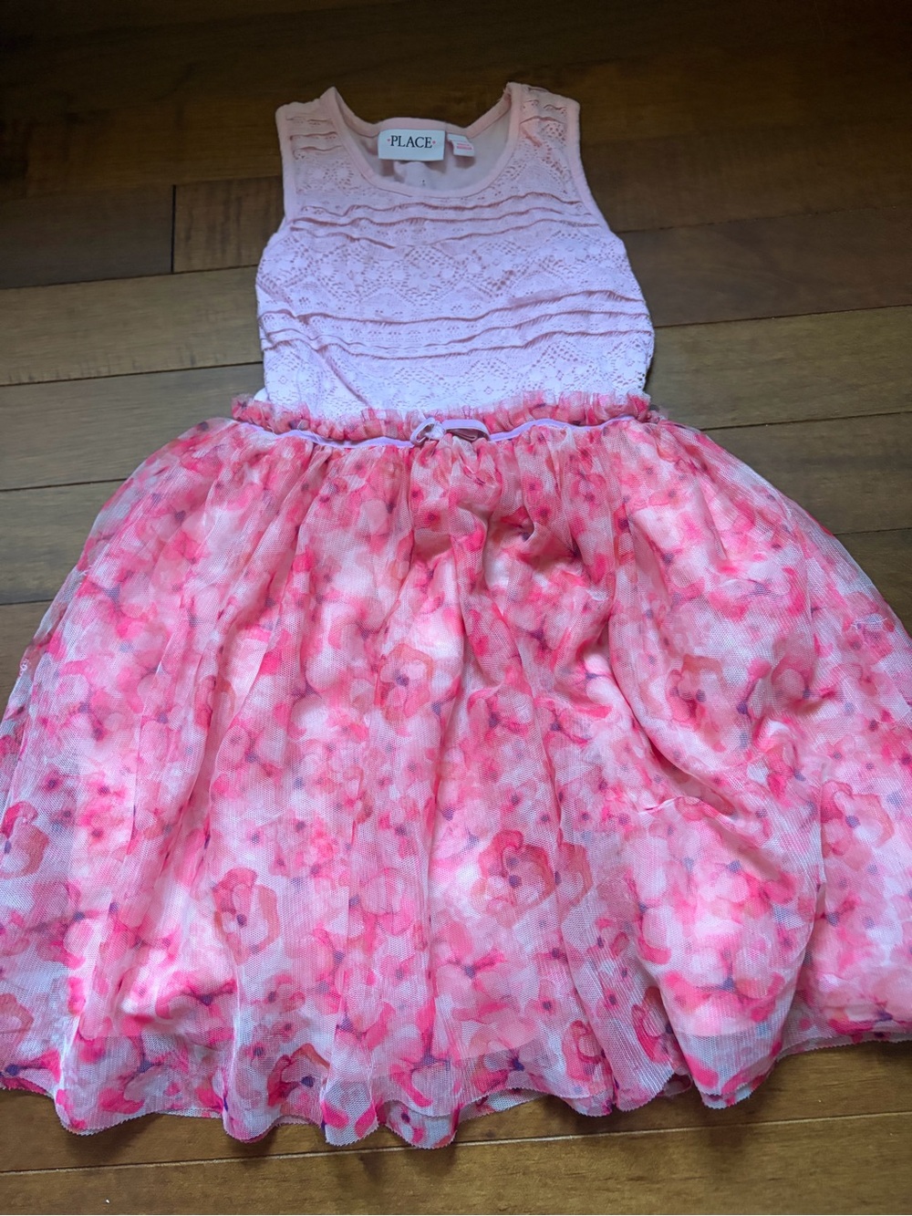 Place Pink and Coral Floral Tulle Dress